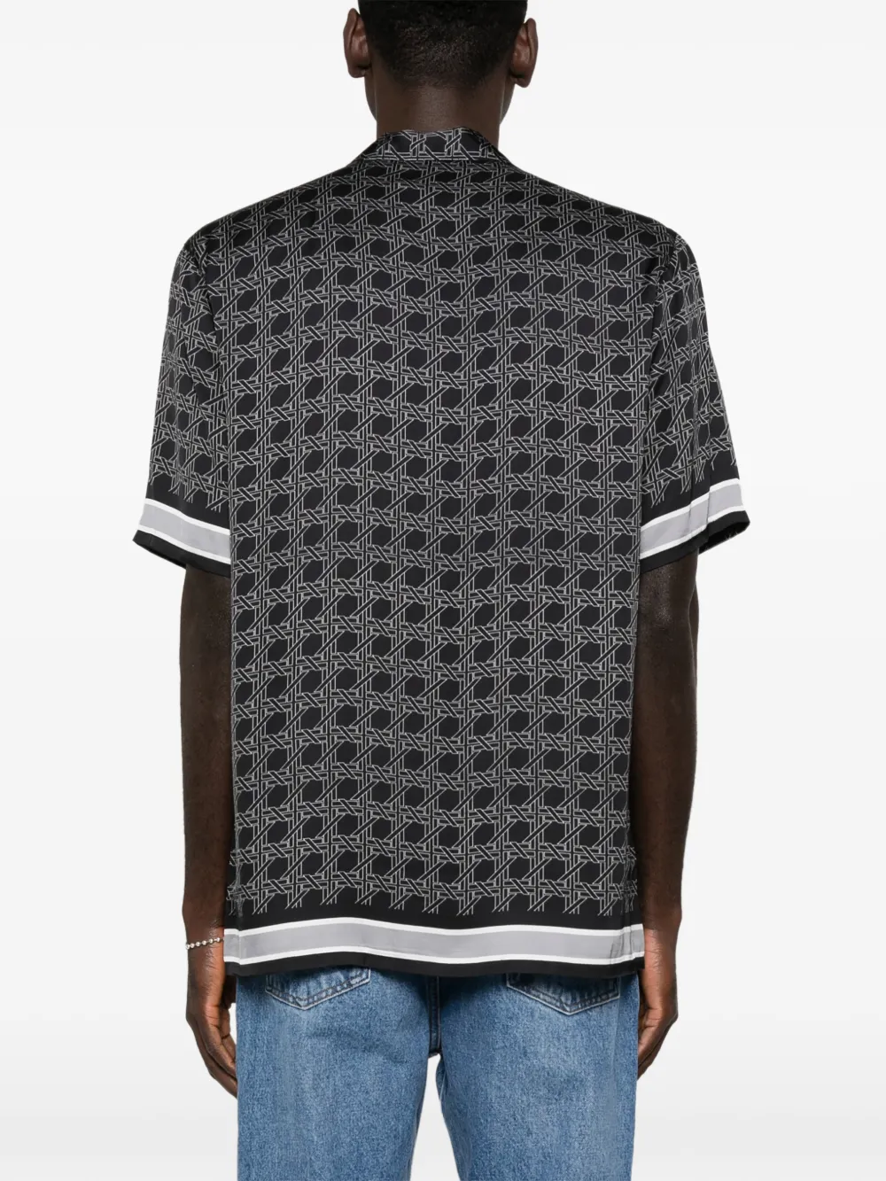 Karl Lagerfeld Overhemd met monogram-print Zwart