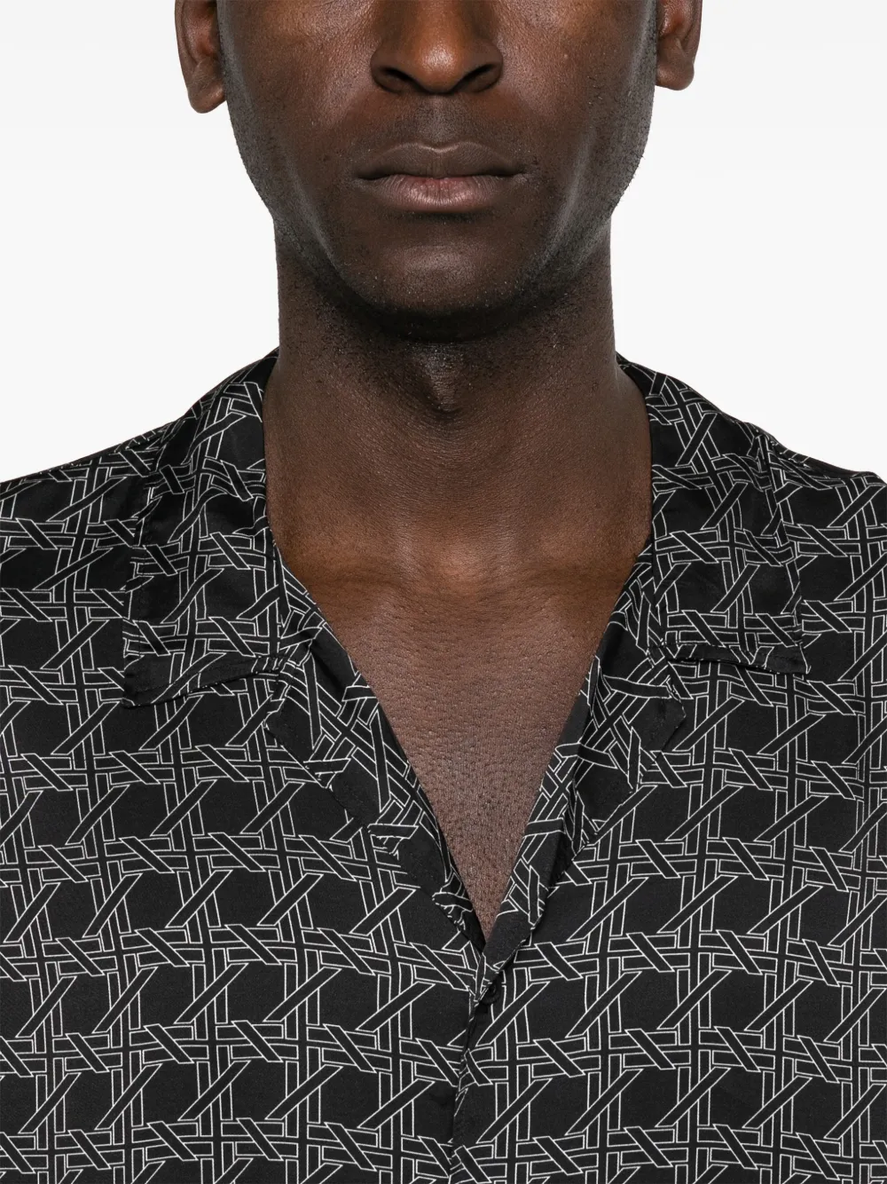 Karl Lagerfeld Overhemd met monogram-print Zwart