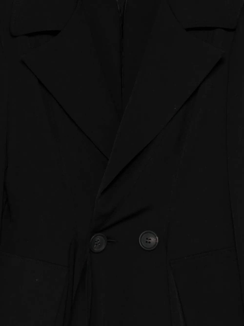 Yohji Yamamoto Notched-lapel Coat In Black