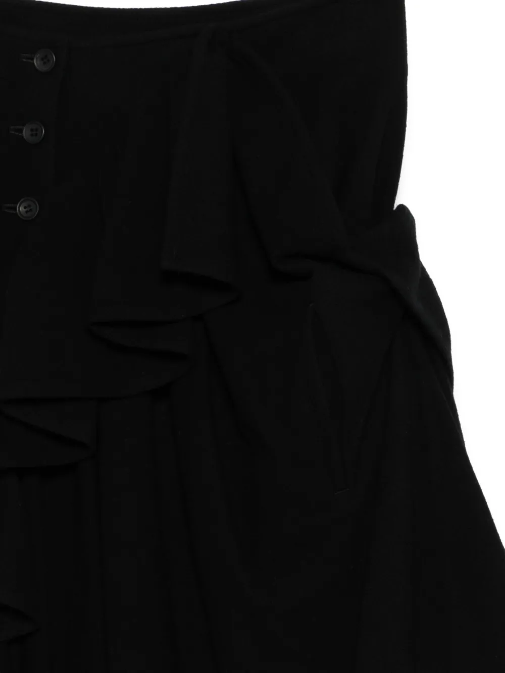 Yohji Yamamoto Rok met ruches Zwart
