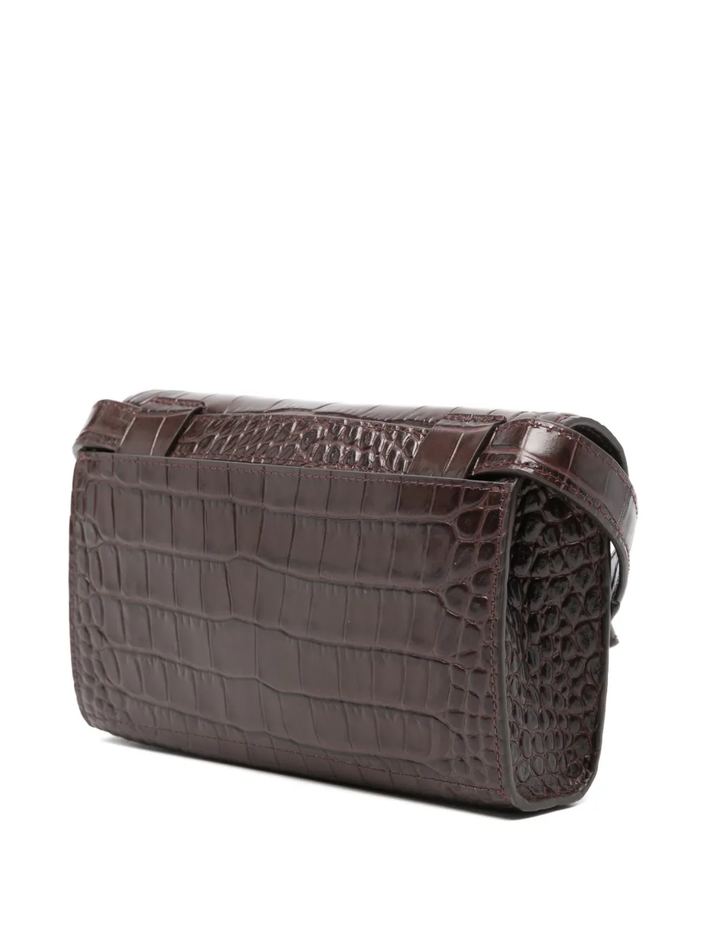 Micoli Intasca Crocodile-effect Crossbody Bag In Brown