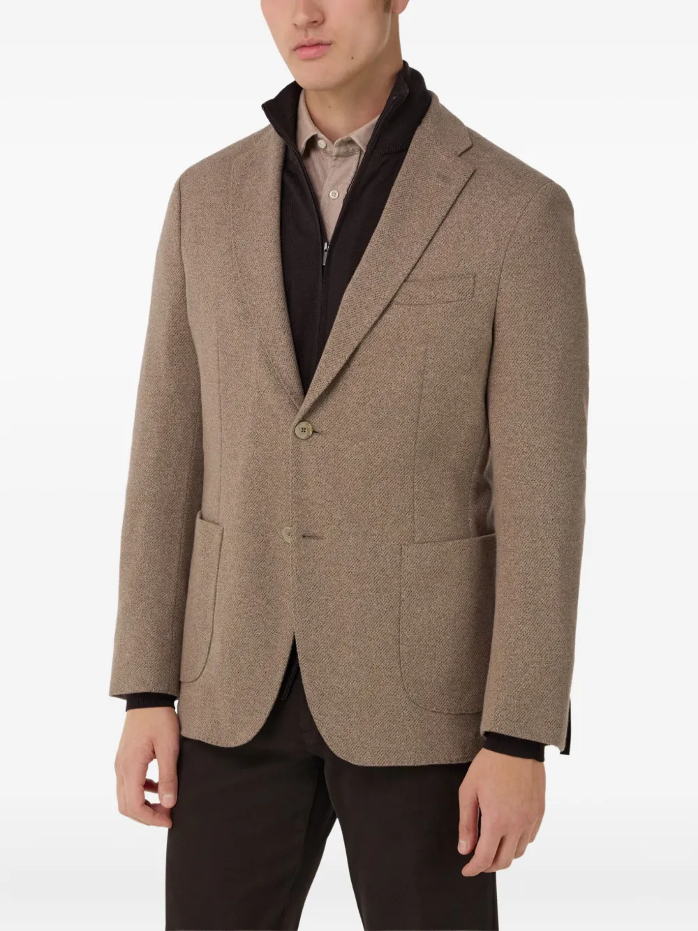 Boggi Milano Blazer met opgestikte zak Bruin
