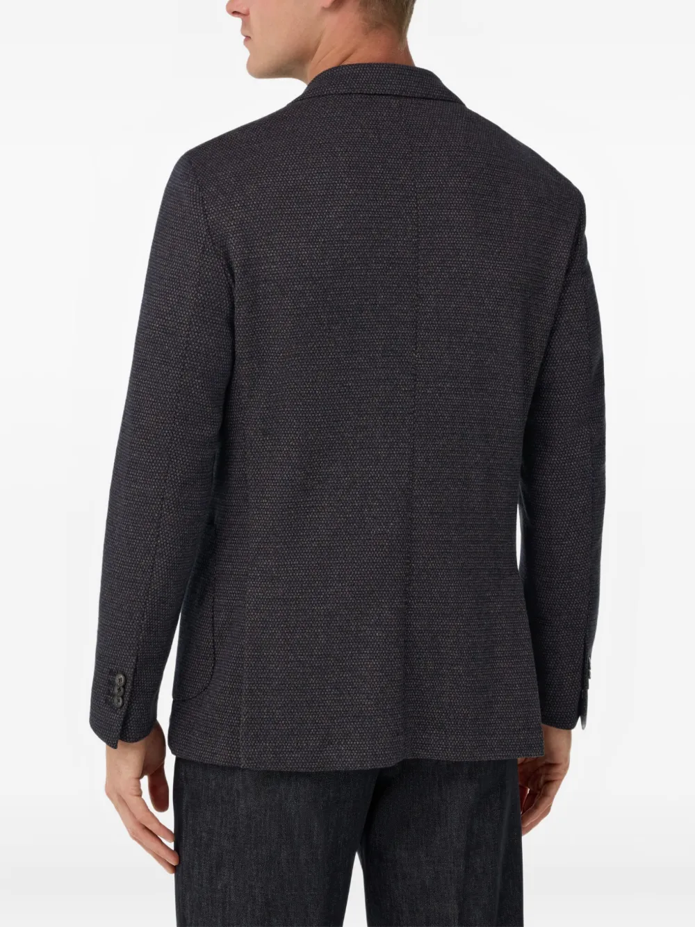 Boggi Milano Micro-patterned Single-breasted Blazer In Blue