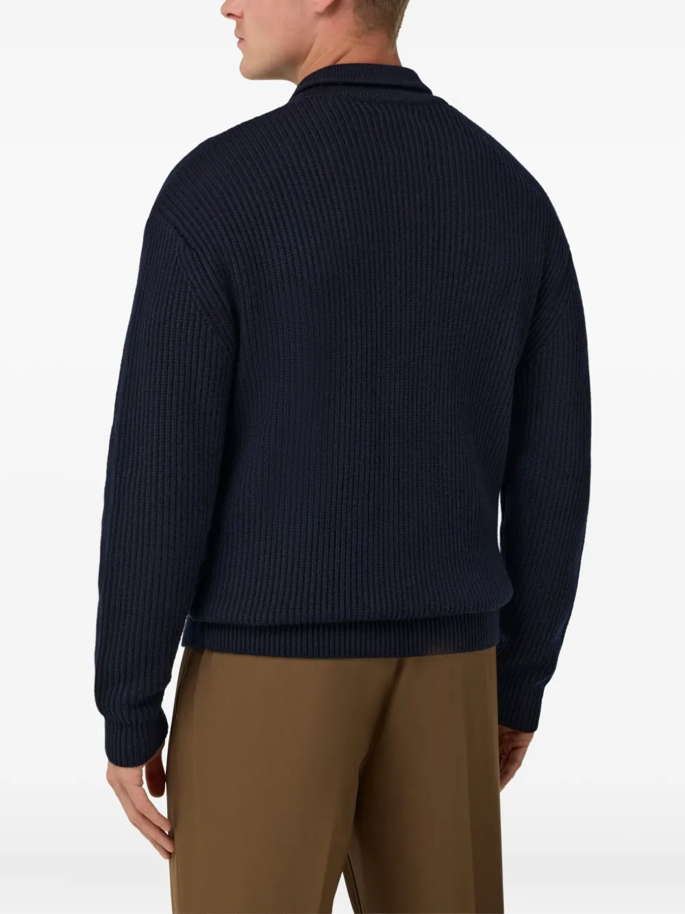 Boggi Milano Vest met shirtkraag Blauw