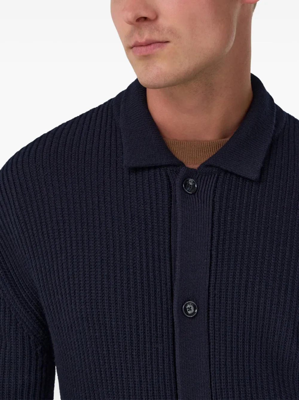 Boggi Milano Vest met shirtkraag Blauw