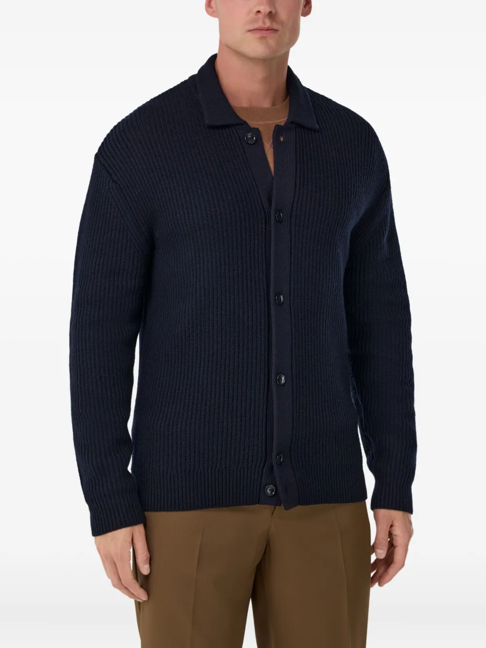 Boggi Milano Vest met shirtkraag Blauw