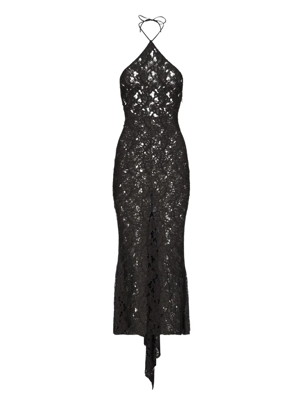 Ludovic De Saint Sernin Anthonia Lace Midi Dress In Black
