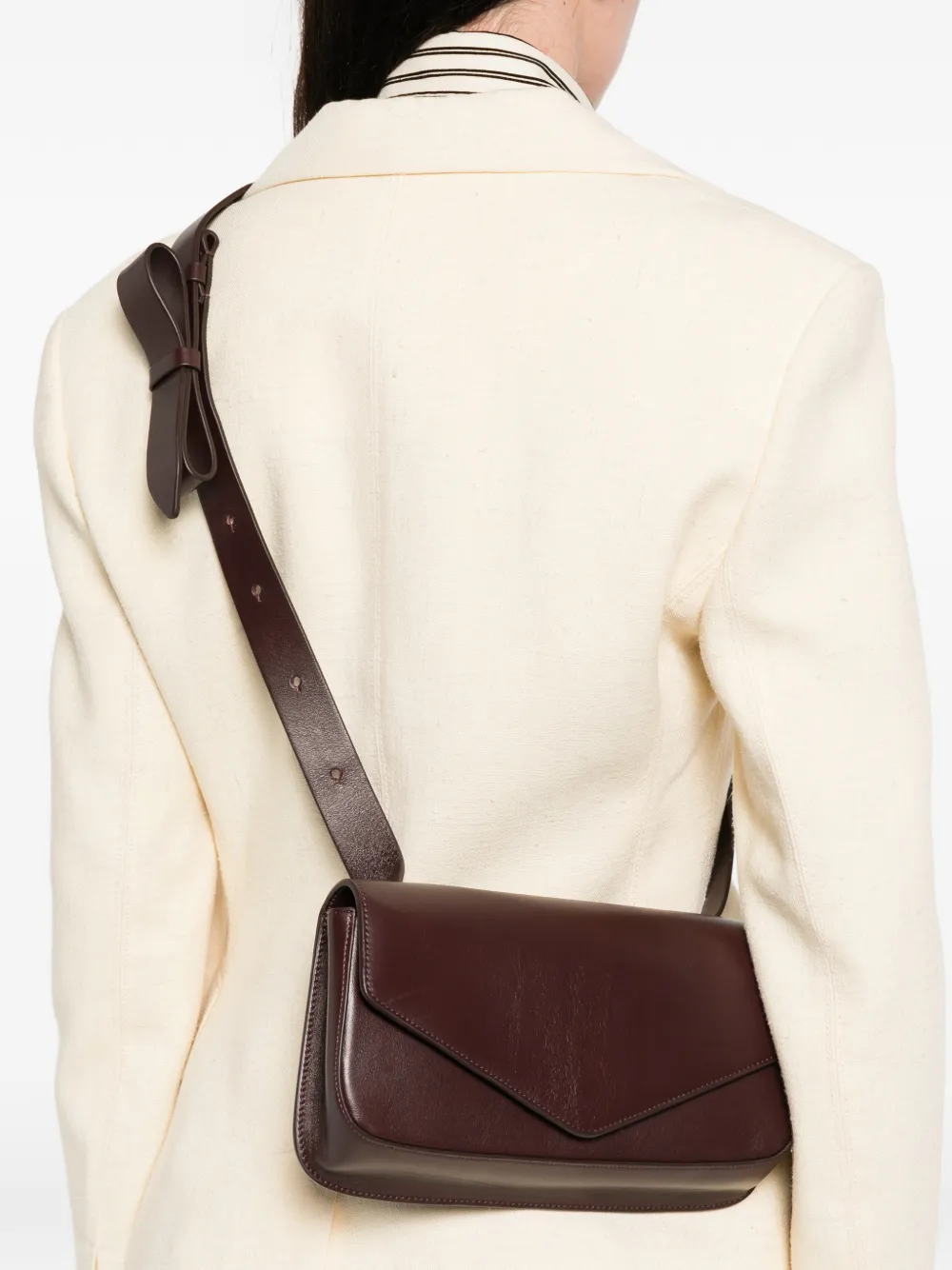 Micoli Medium Giornal Envelope Crossbody Bag In Burgundy