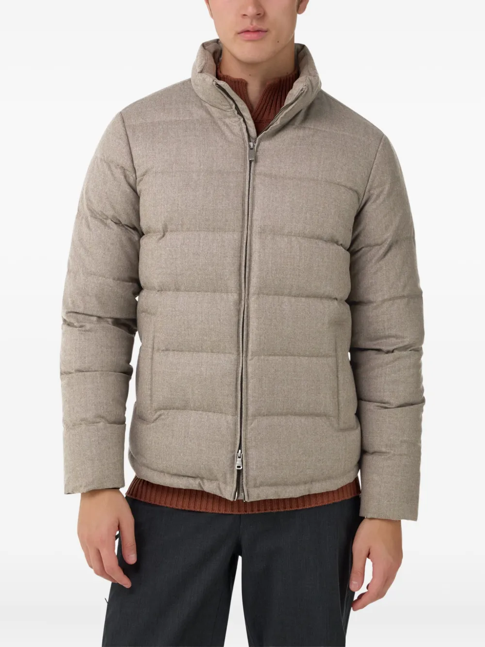 Boggi Milano Flynflannel gewatteerd jack Beige