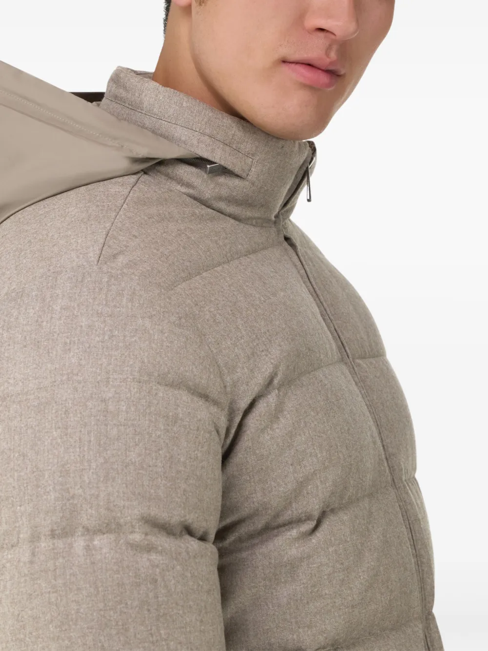 Boggi Milano Flynflannel gewatteerd jack Beige