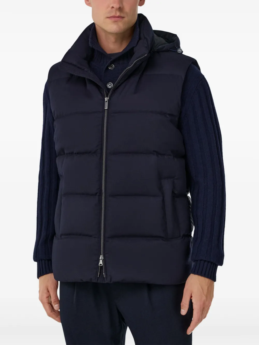 Boggi Milano Bodywarmer met capuchon Blauw