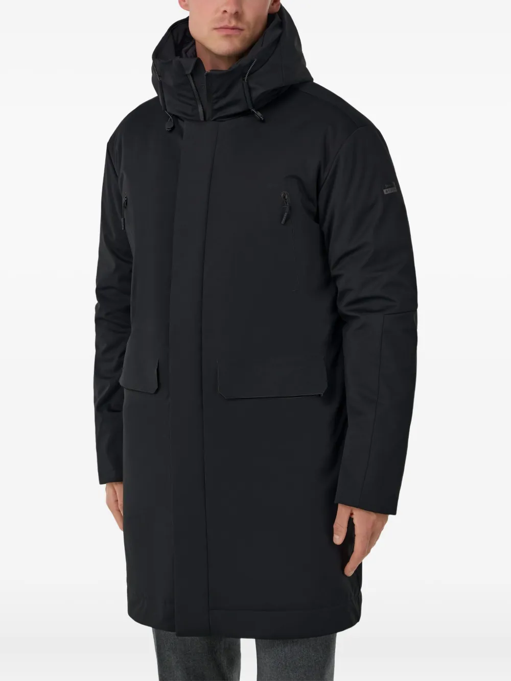 Boggi Milano L-Block gewatteerde jas Zwart