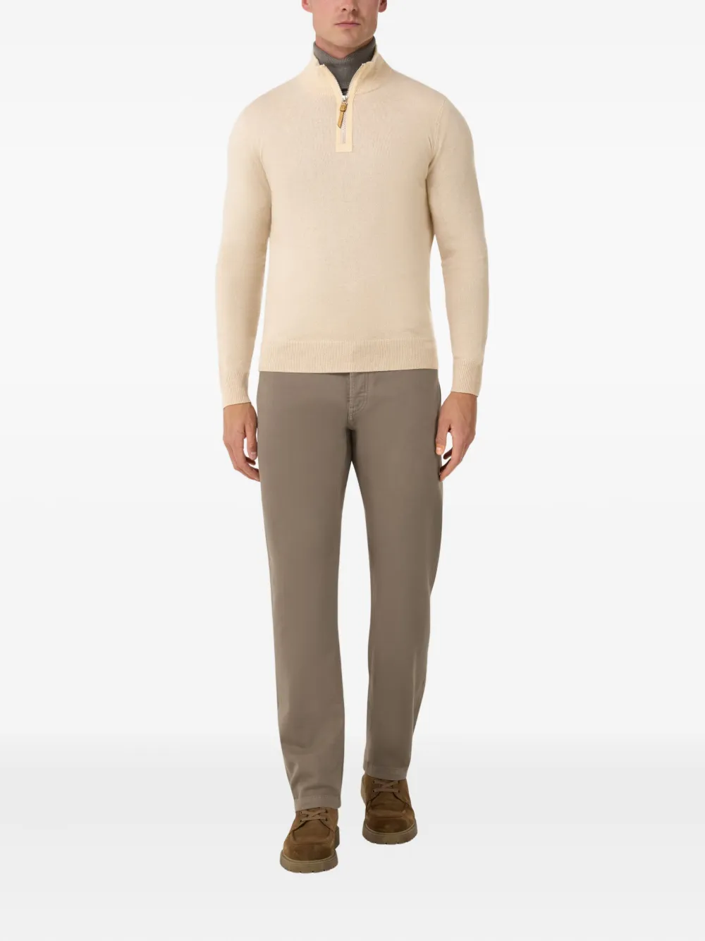 Boggi Milano Trui met halve rits - Beige