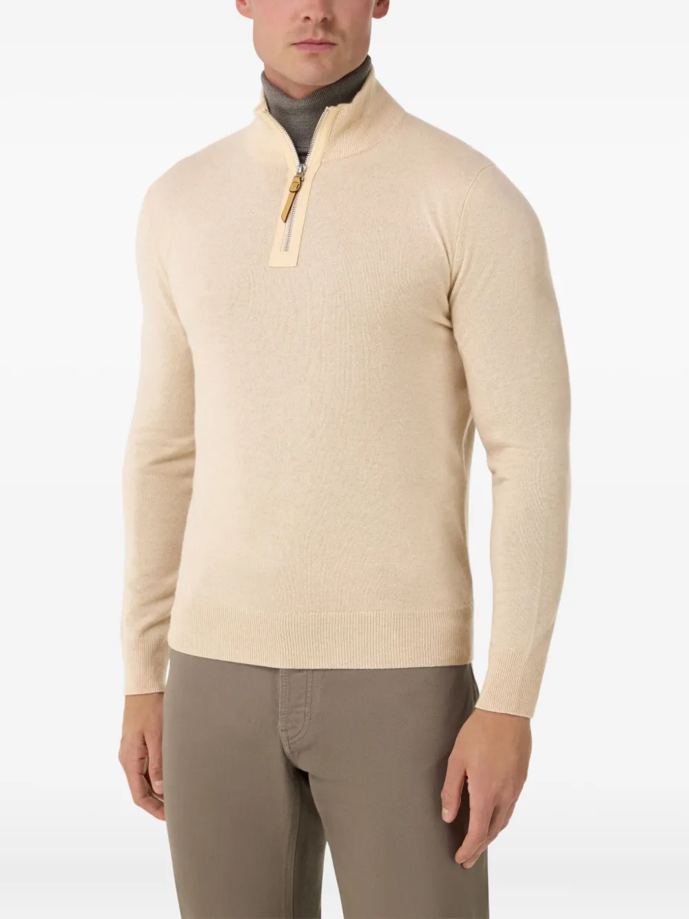 Boggi Milano Trui met halve rits Beige