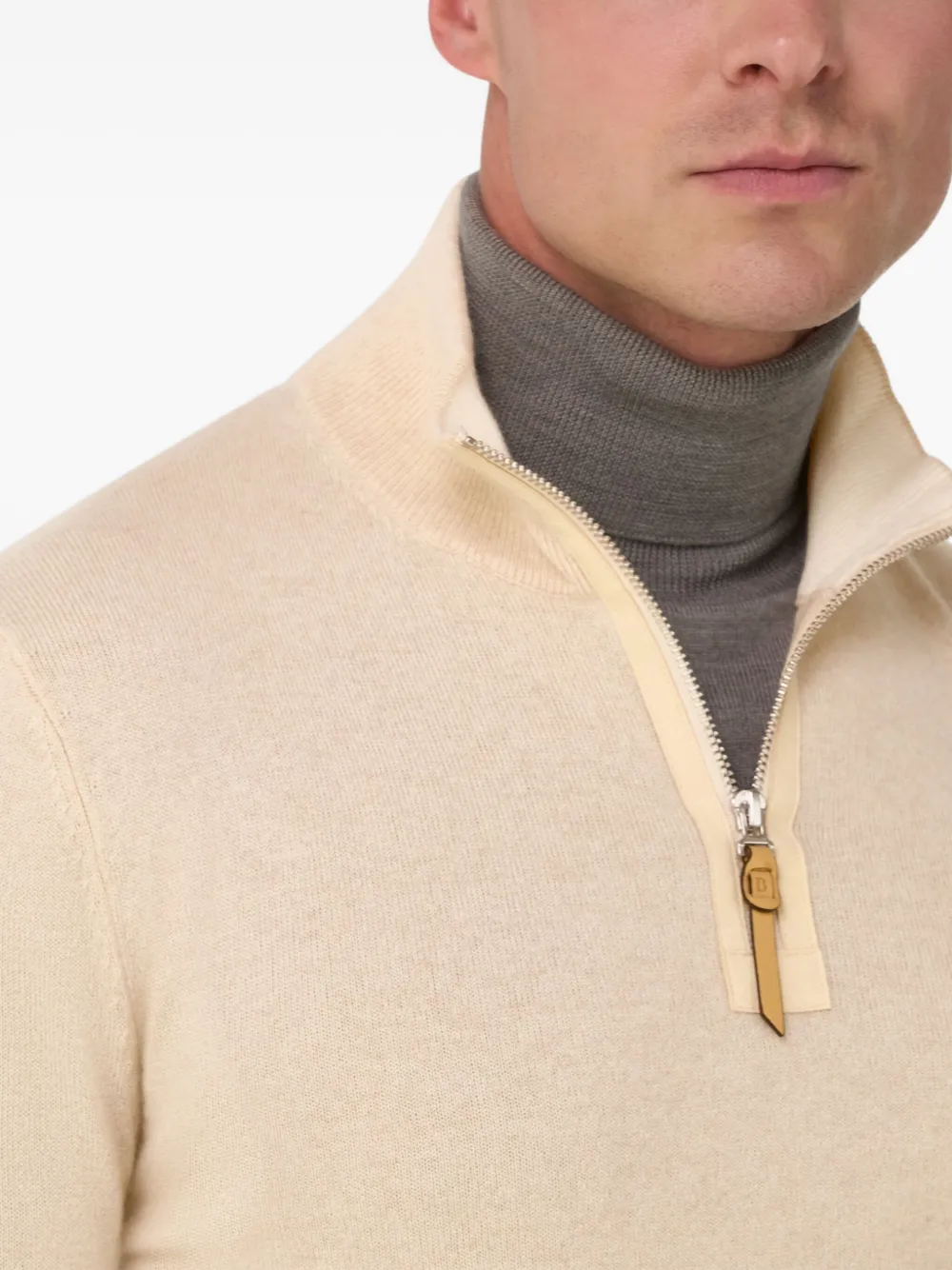 Boggi Milano Trui met halve rits Beige