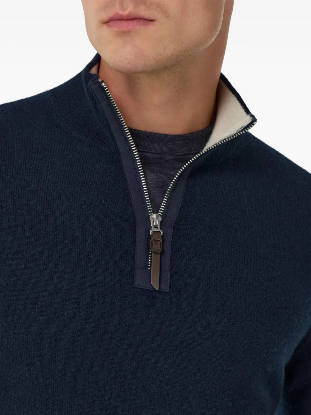 Boggi Milano Trui met halve rits Blauw