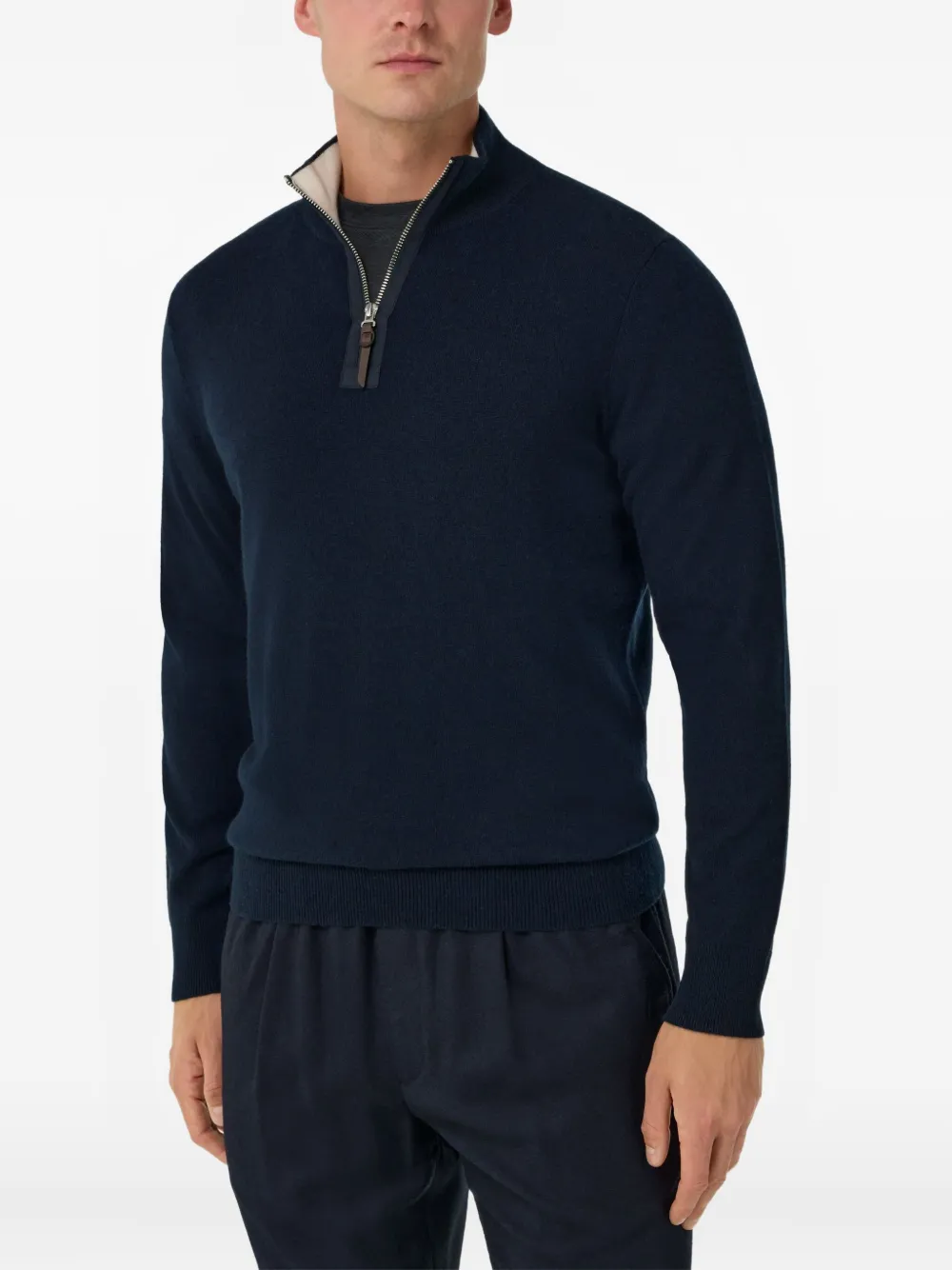 Boggi Milano Trui met halve rits Blauw