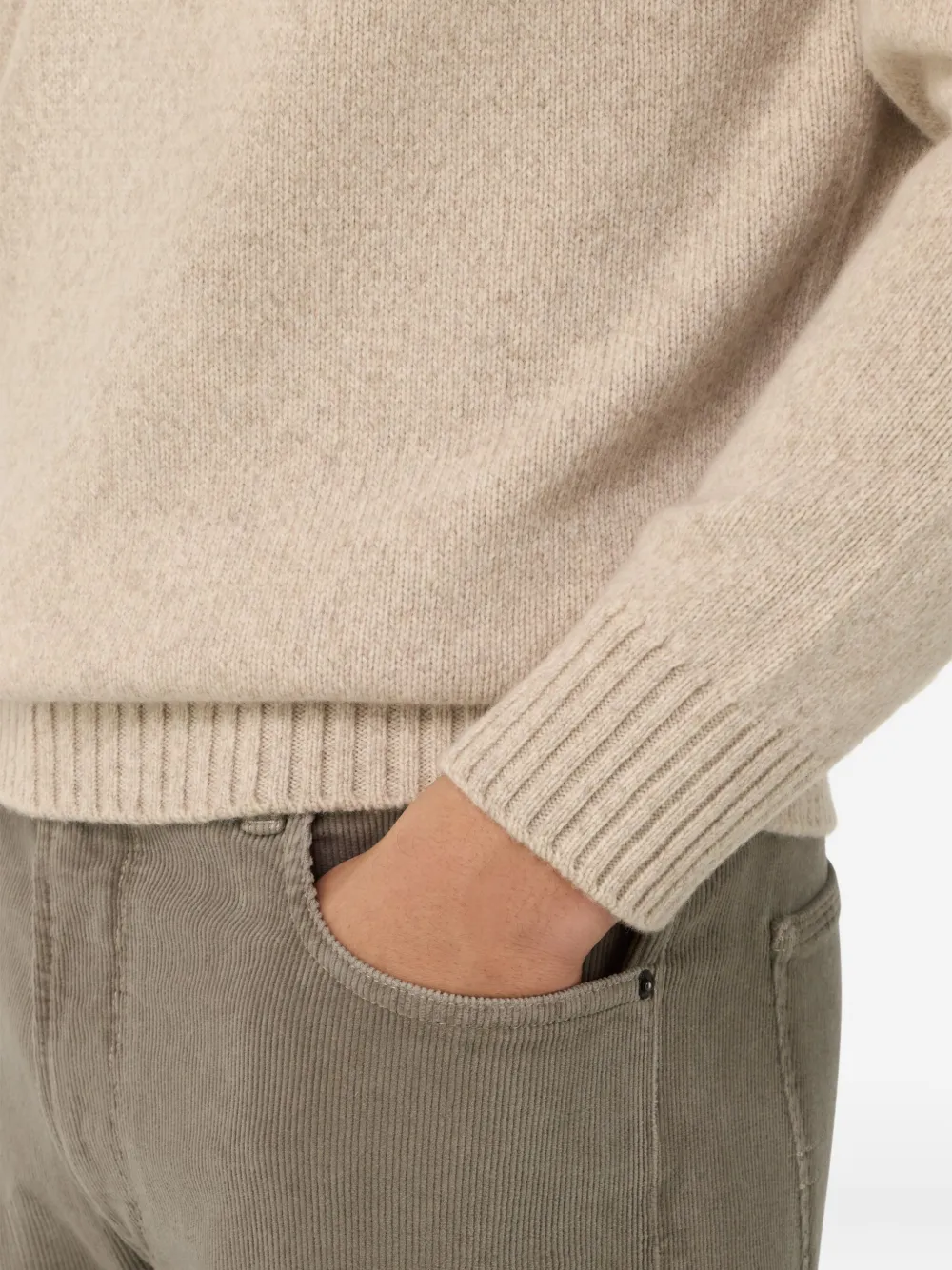 Boggi Milano Pullover met ronde hals Beige