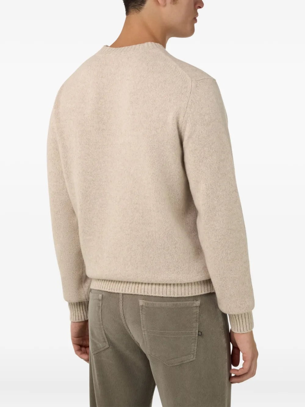 Boggi Milano Pullover met ronde hals Beige