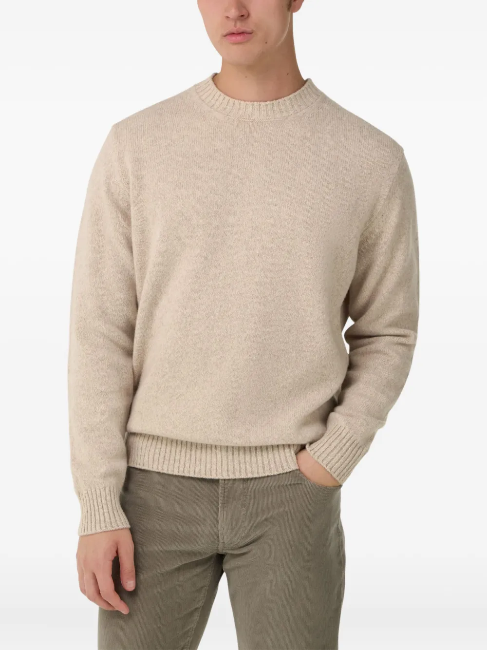 Boggi Milano Pullover met ronde hals Beige