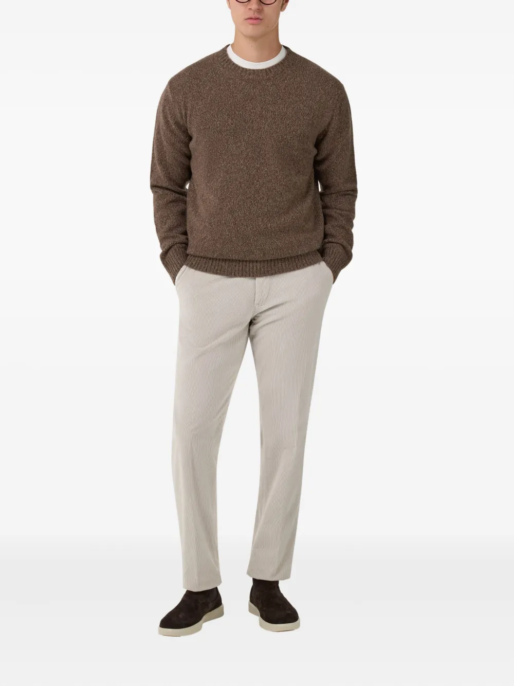 Boggi Milano Pullover met ronde hals - Bruin