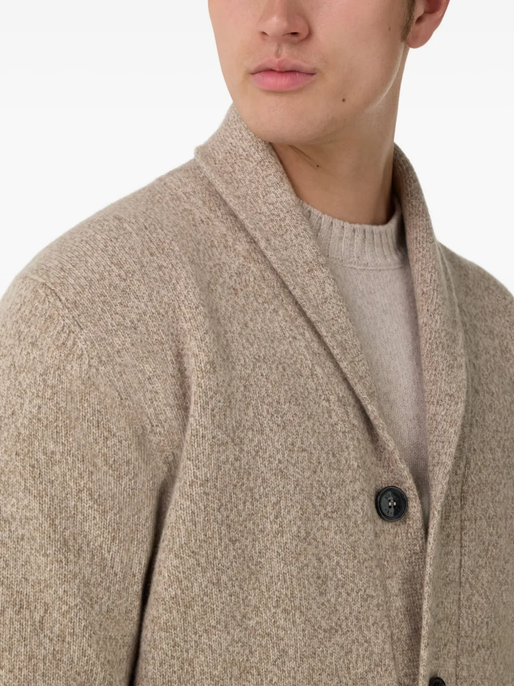 Boggi Milano Vest met sjaalkraag Beige