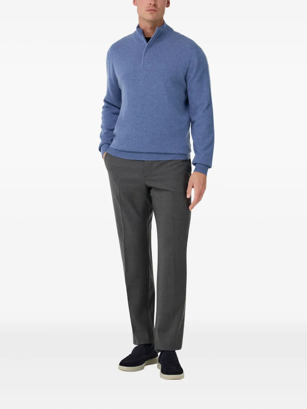 Boggi Milano half-zip pullover - Blauw