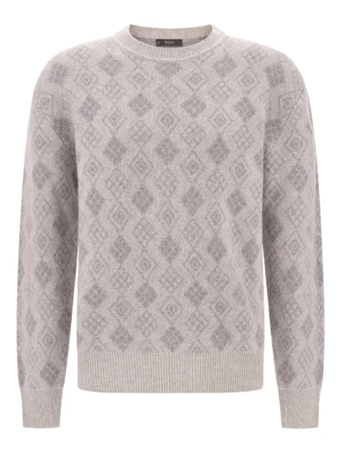 Boggi Milano jacquard crew-neck sweater
