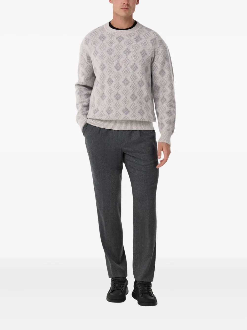 Boggi Milano Trui met ronde hals - Grijs