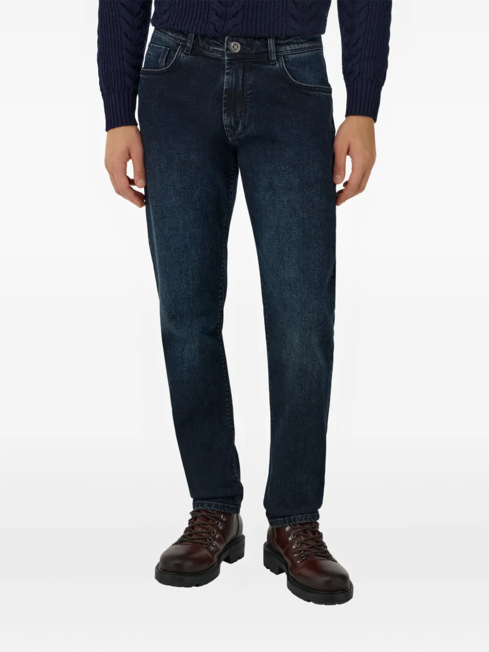 Boggi Milano Jeans met logopatch Blauw