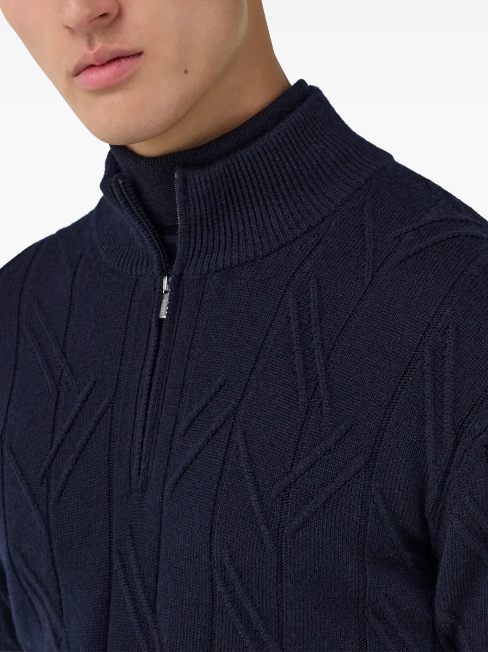 Boggi Milano Trui met halve rits Blauw