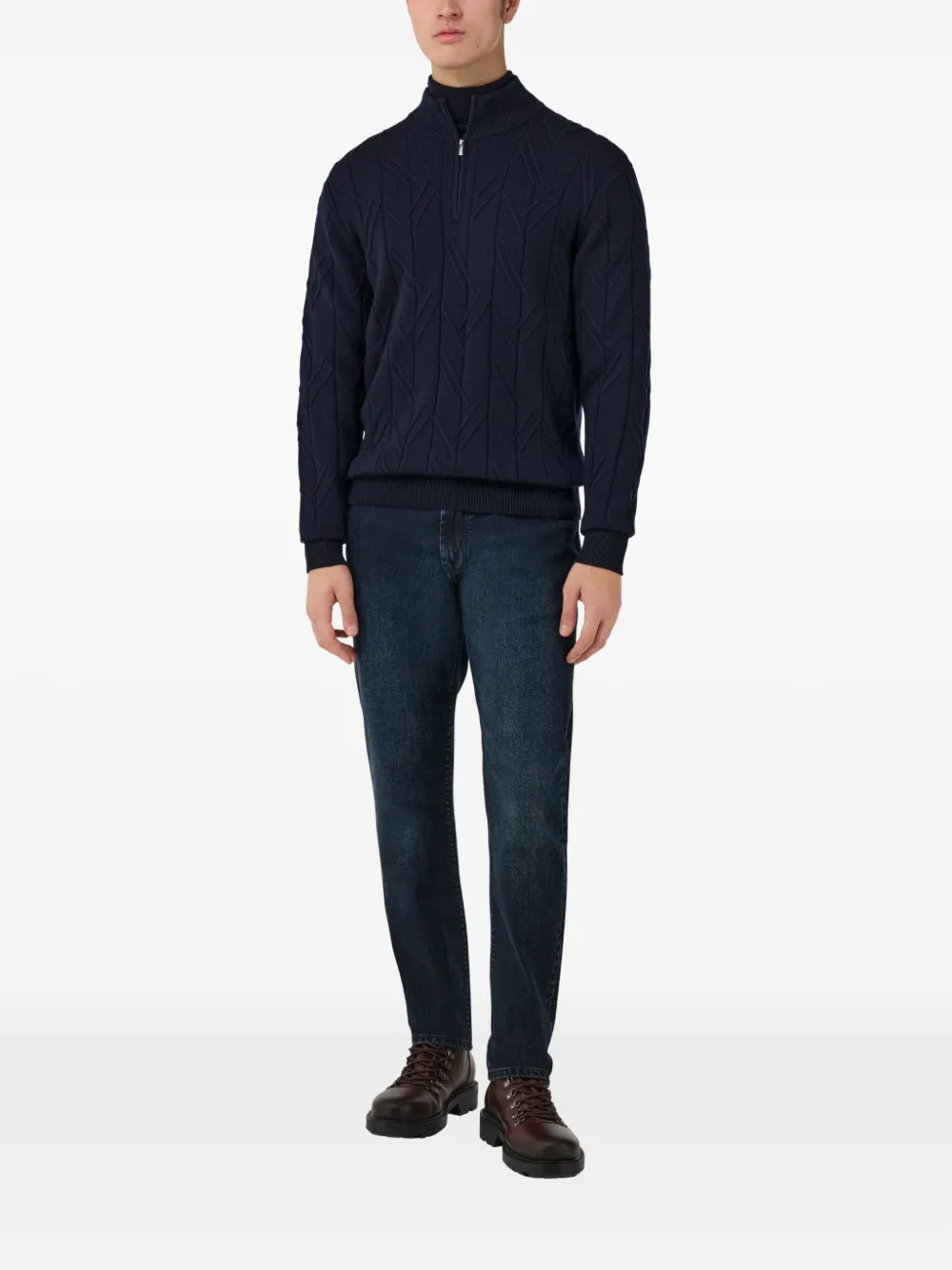 Boggi Milano half-zip sweater - Blauw