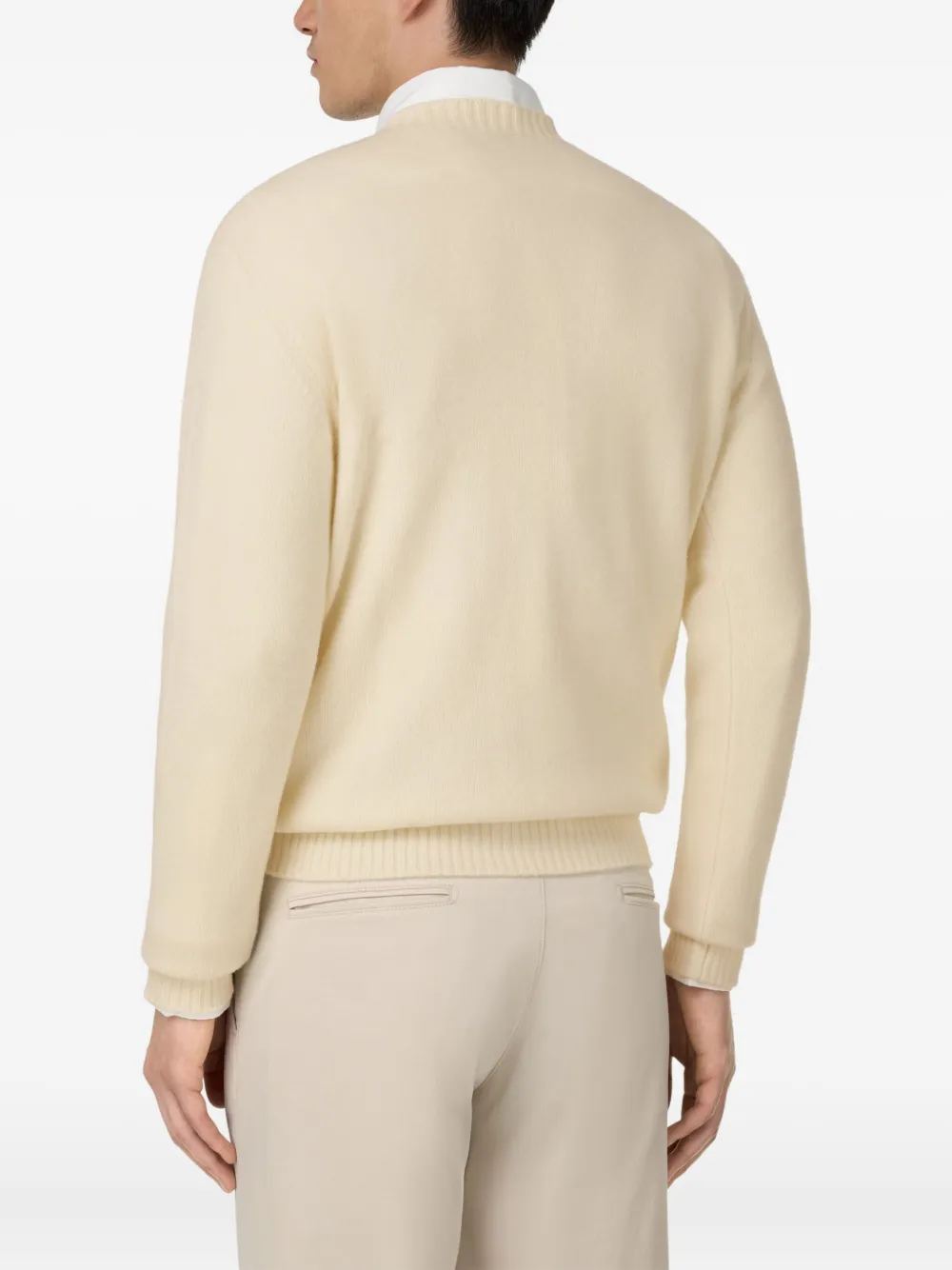 Boggi Milano Pullover met ronde hals Beige