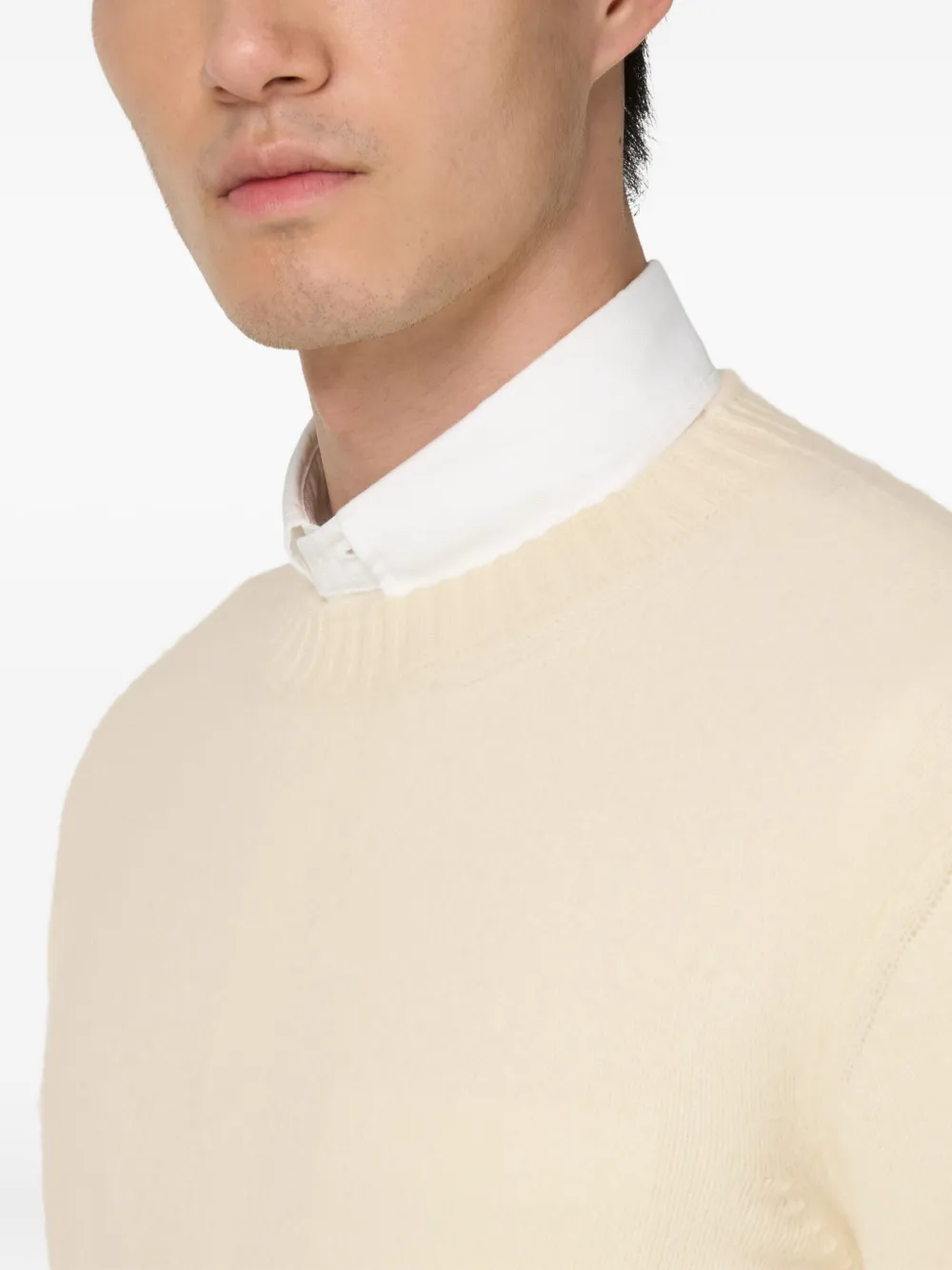 Boggi Milano Pullover met ronde hals Beige
