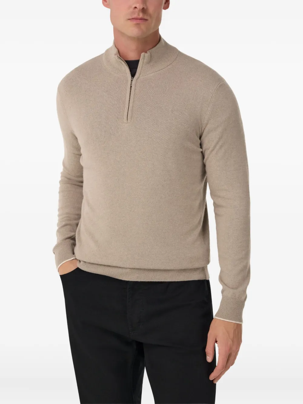  Boggi Milano Half-zip Sweater - Neutrals 