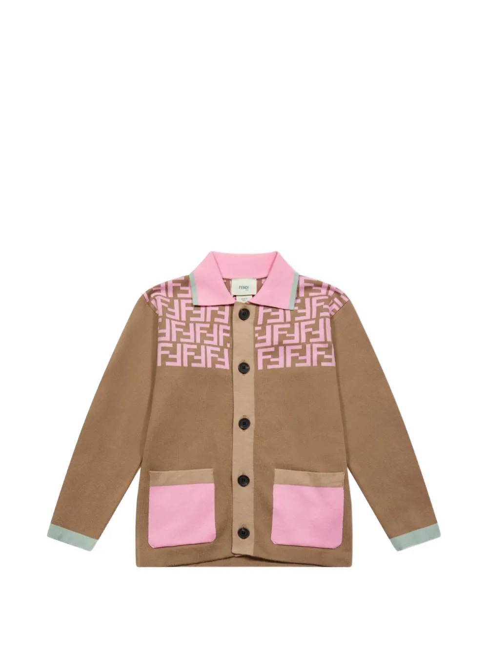 Fendi Kids buttoned pattern cardigan - Braun