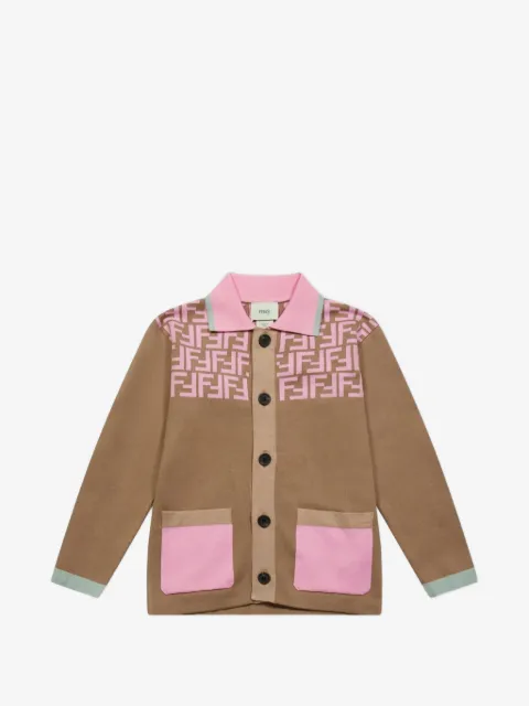 Fendi Kids buttoned pattern cardigan