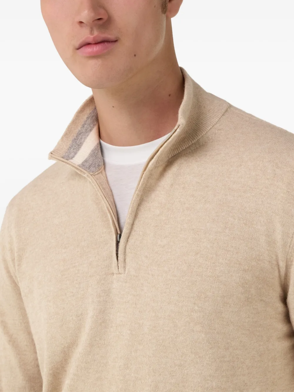 Boggi Milano Trui met halve rits Beige