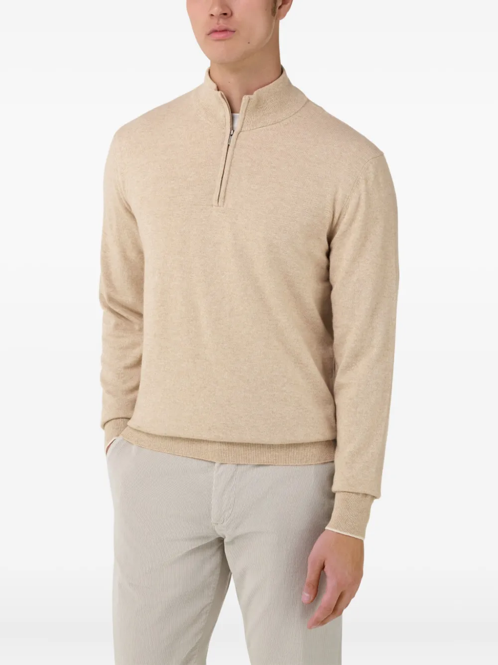 Boggi Milano Trui met halve rits Beige