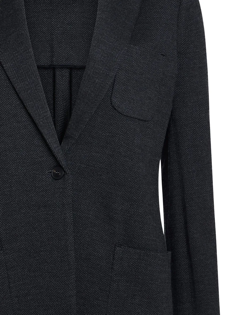 Nells Nelson Geneve Single-breasted Herringbone Blazer In Black