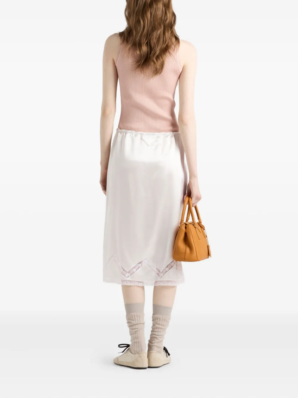Prada Zijden top met opgestikte zak Roze