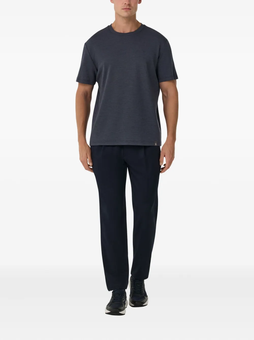 Boggi Milano T-shirt met logodetail - Blauw