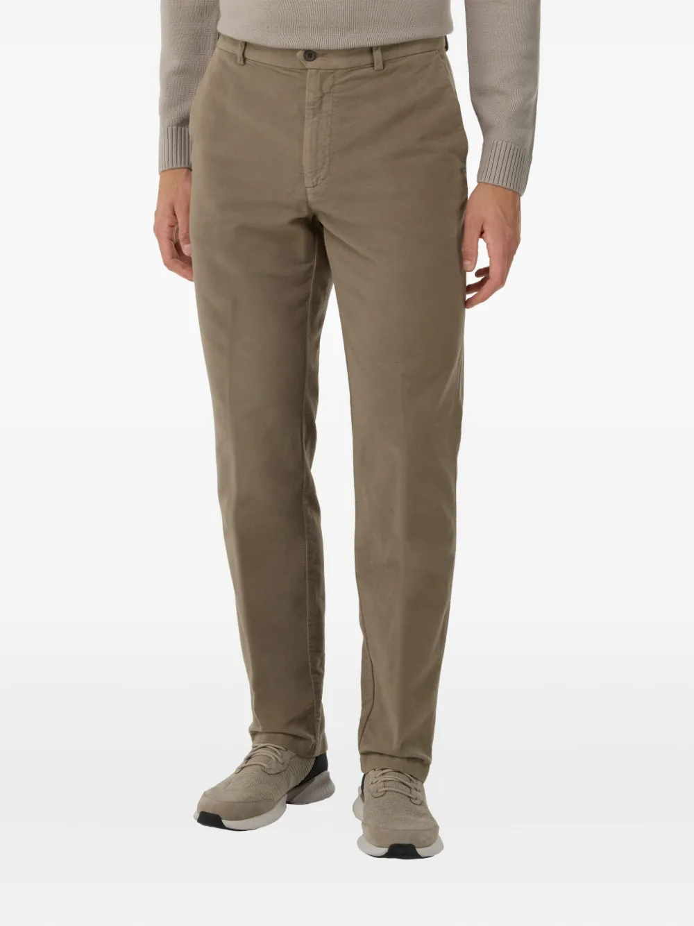 Boggi Milano Stretch broek met geverfd effect Bruin