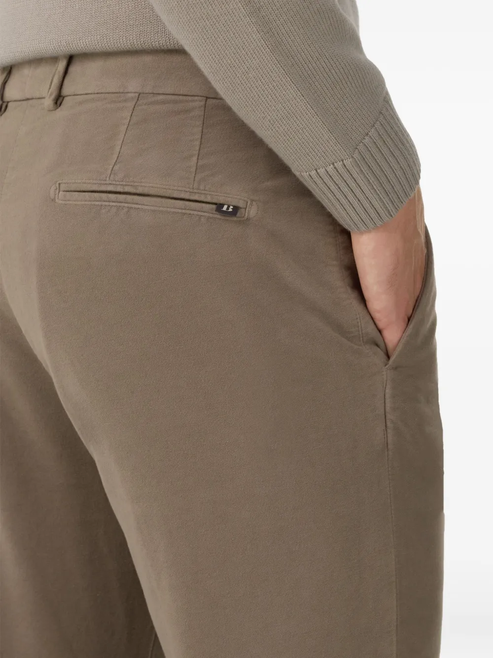 Boggi Milano Stretch broek met geverfd effect Bruin