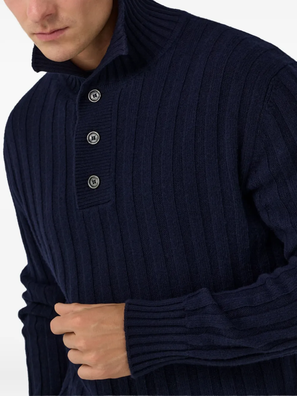 Boggi Milano Gebreide pullover met polokraag Blauw