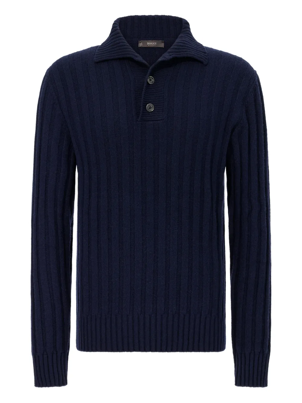 Boggi Milano knitted polo-neck pullover - Blu