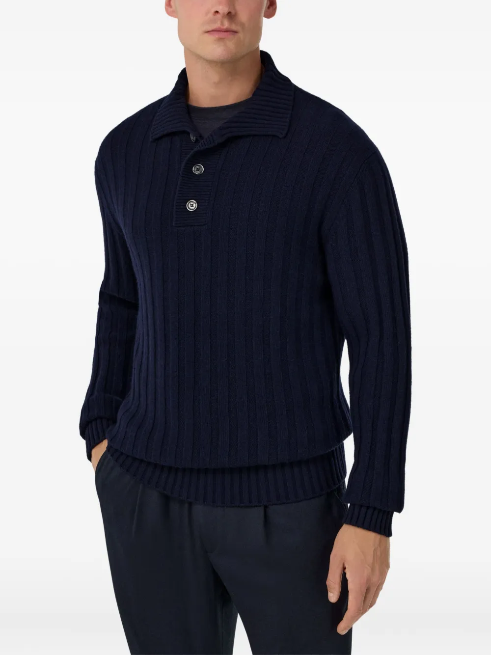 Boggi Milano Gebreide pullover met polokraag Blauw