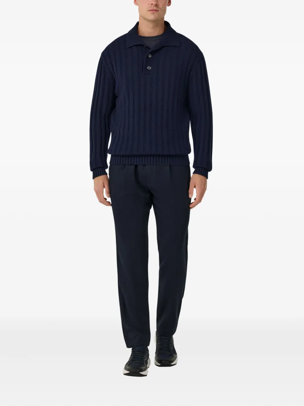 Boggi Milano Gebreide pullover met polokraag - Blauw