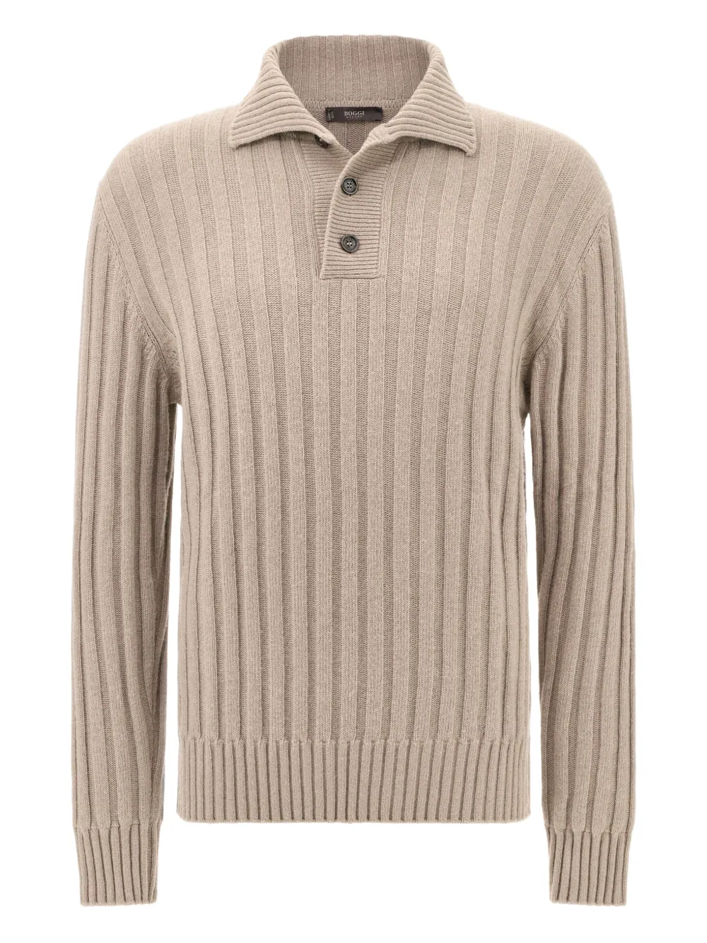 Boggi Milano knitted polo-neck pullover - Toni neutri