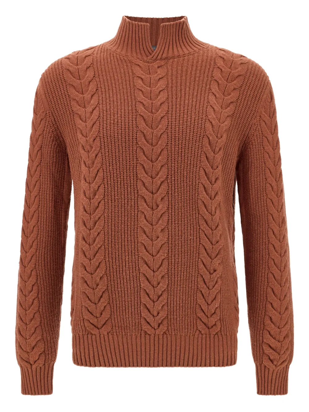 Boggi Milano open-neck cable-knit pullover - Marrone
